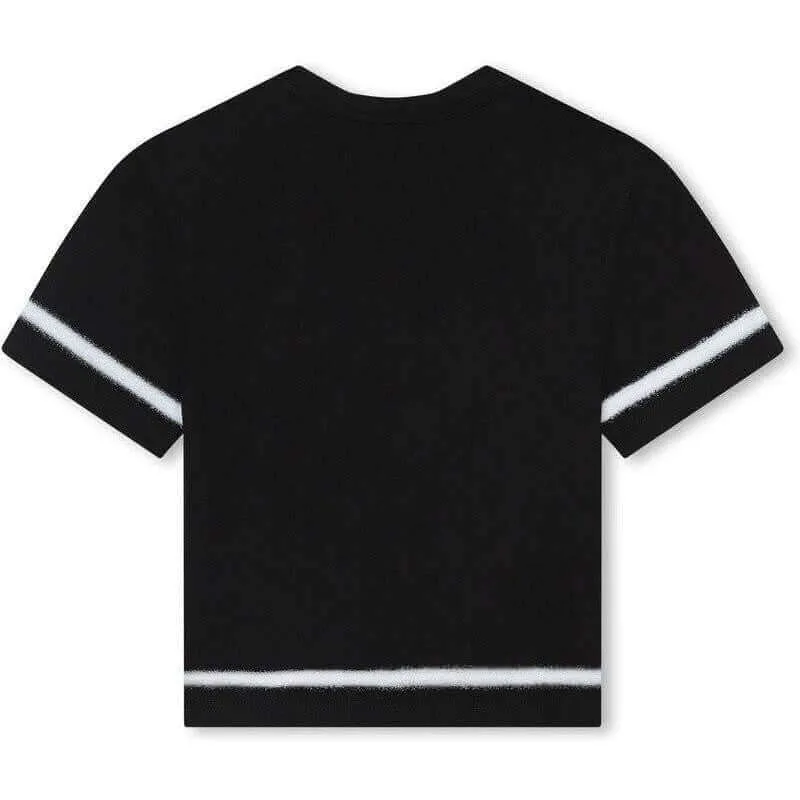 T-shirt à manches courtes noir et blanc pour garçons