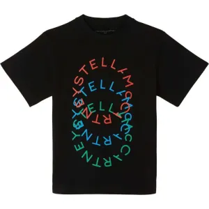 T-shirt en coton noir pour garçons avec logo