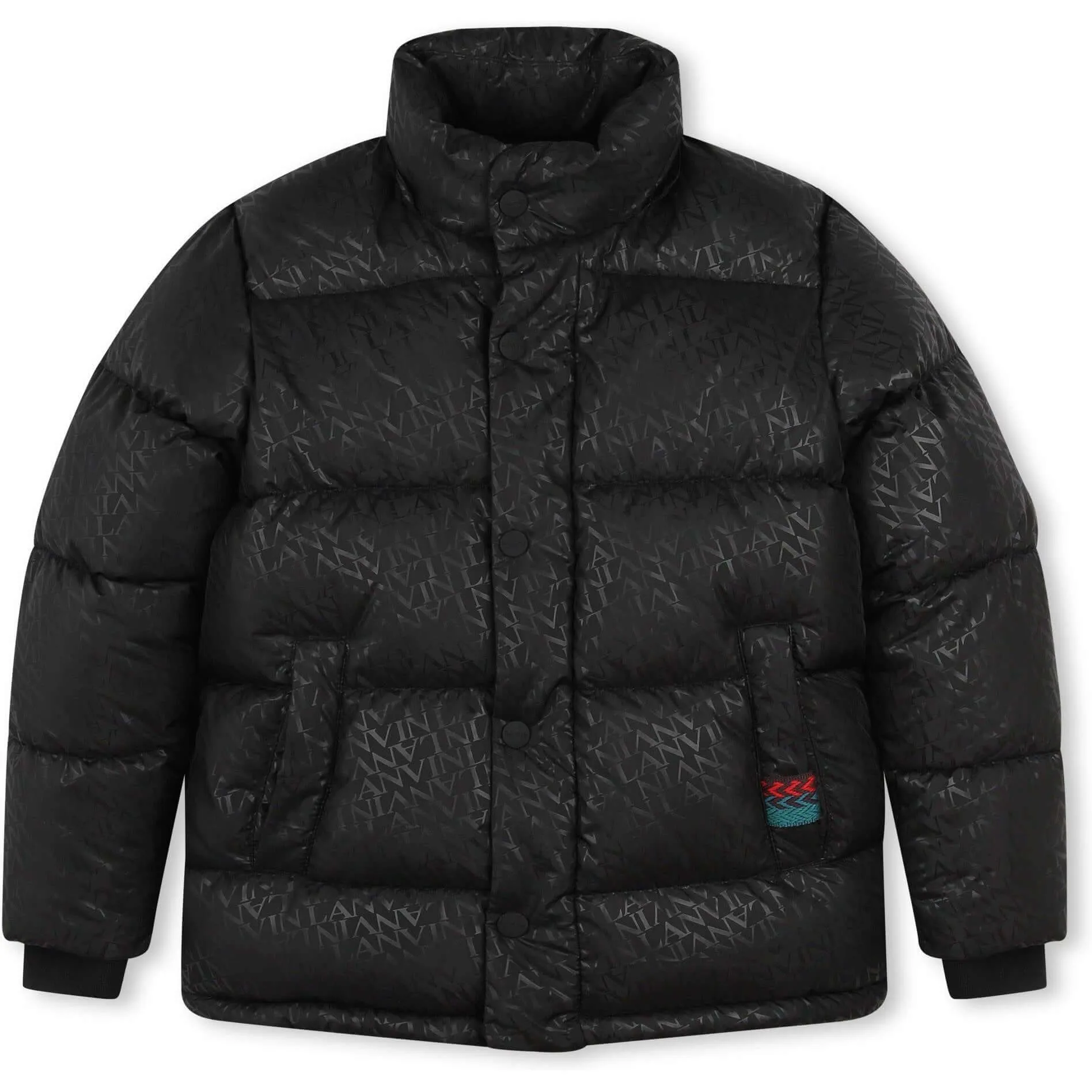 Manteau puffer noir pour garçons avec détails curb