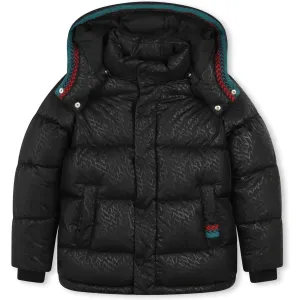 Manteau puffer noir pour garçons avec détails curb
