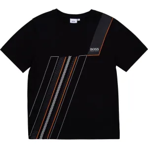 T-shirt Noir à Lignes pour Garçons