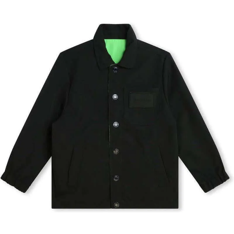 Veste réversible pour garçons avec logo graffiti noir