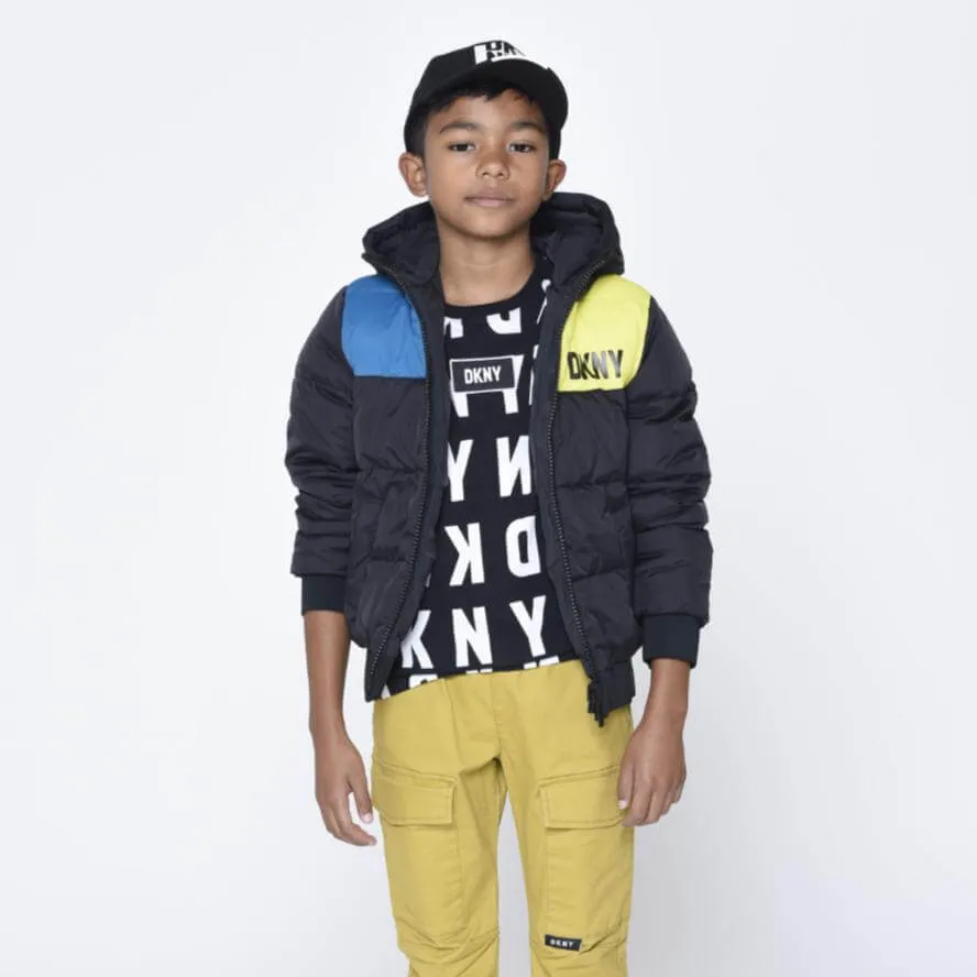 Veste en duvet réversible noire pour garçons
