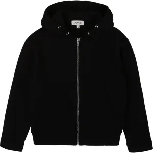 Pull à capuche noir pour garçons avec fermeture éclair