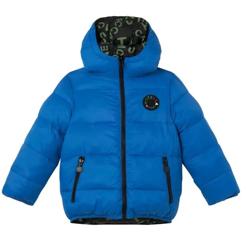 Veste en duvet réversible bleu et noir pour garçons