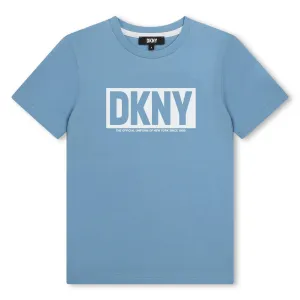 T-shirt en coton avec logo bleu audacieux pour garçons