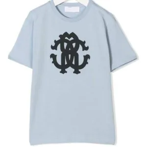 T-shirt pour garçons avec logo Cavalli en bleu