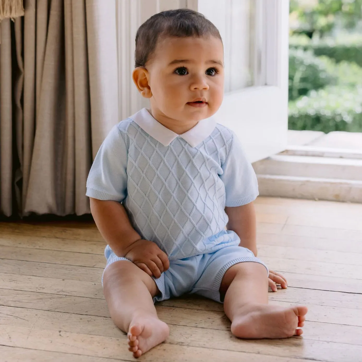 Ensemble de shorts en coton bleu diamant pour garçons