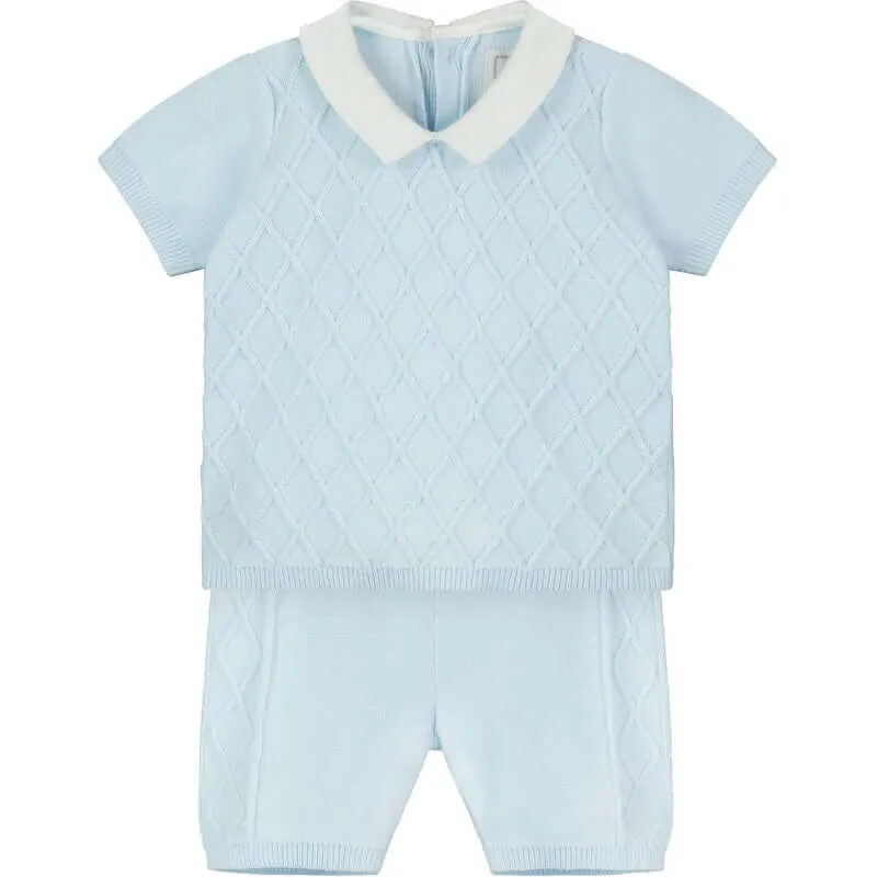 Ensemble de shorts en coton bleu diamant pour garçons