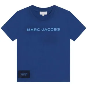 T-shirt en coton bleu pour garçons avec logo