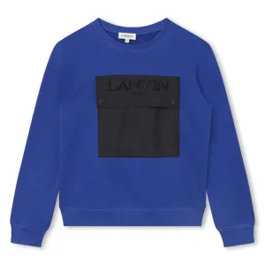 Sweat-shirt en coton bleu pour garçons