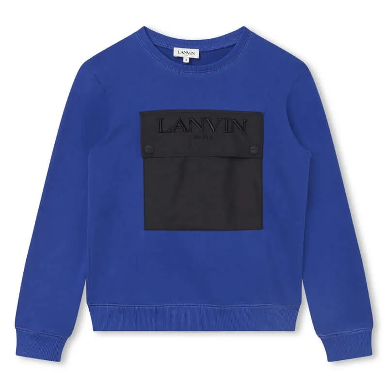 Sweat-shirt en coton bleu pour garçons