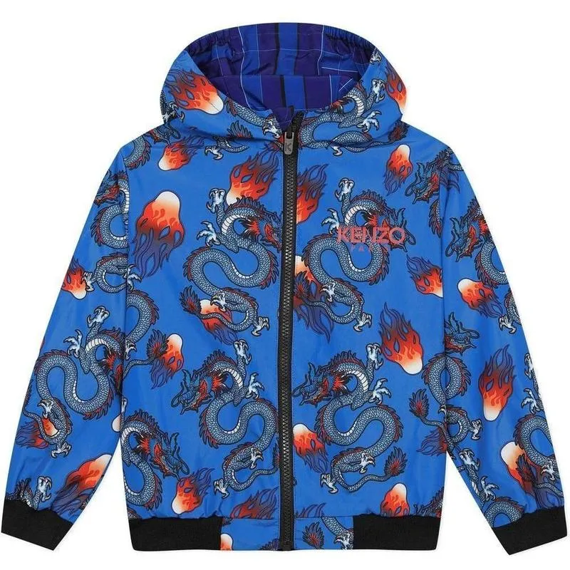 Veste réversible Bleu Dragon Célébration JB pour garçons