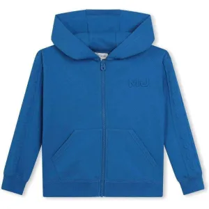 Pull à capuche bleu pour garçons avec motif en relief