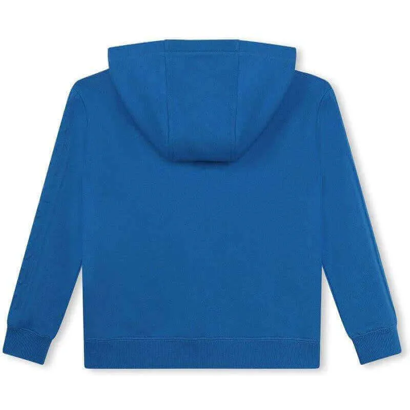 Pull à capuche bleu pour garçons avec motif en relief