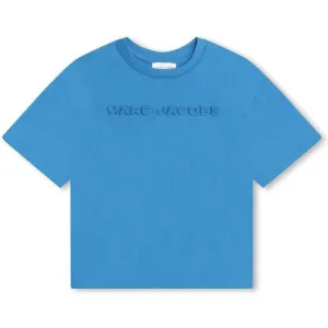 T-shirt à manches courtes bleu pour garçons avec motif en relief