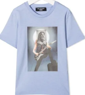 T-shirt de jersey bleu rockstar pour garçons