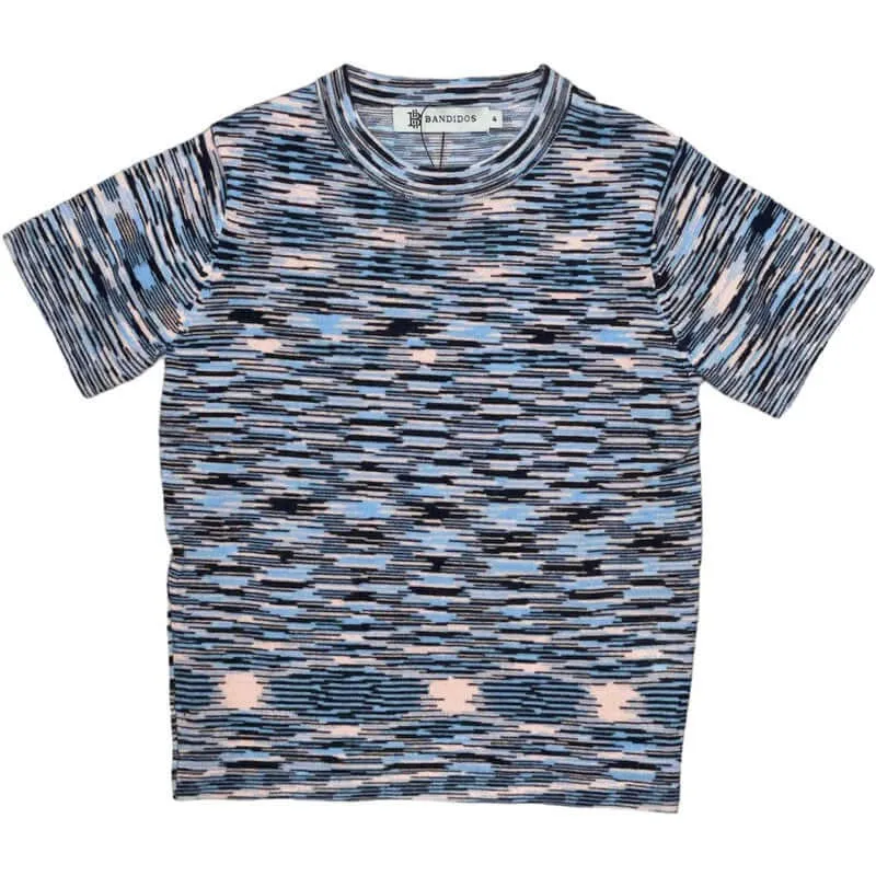 T-shirt pour garçons en teinture spatiale bleue