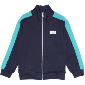 Veste de survêtement à rayures bleues pour garçons avec fermeture éclair