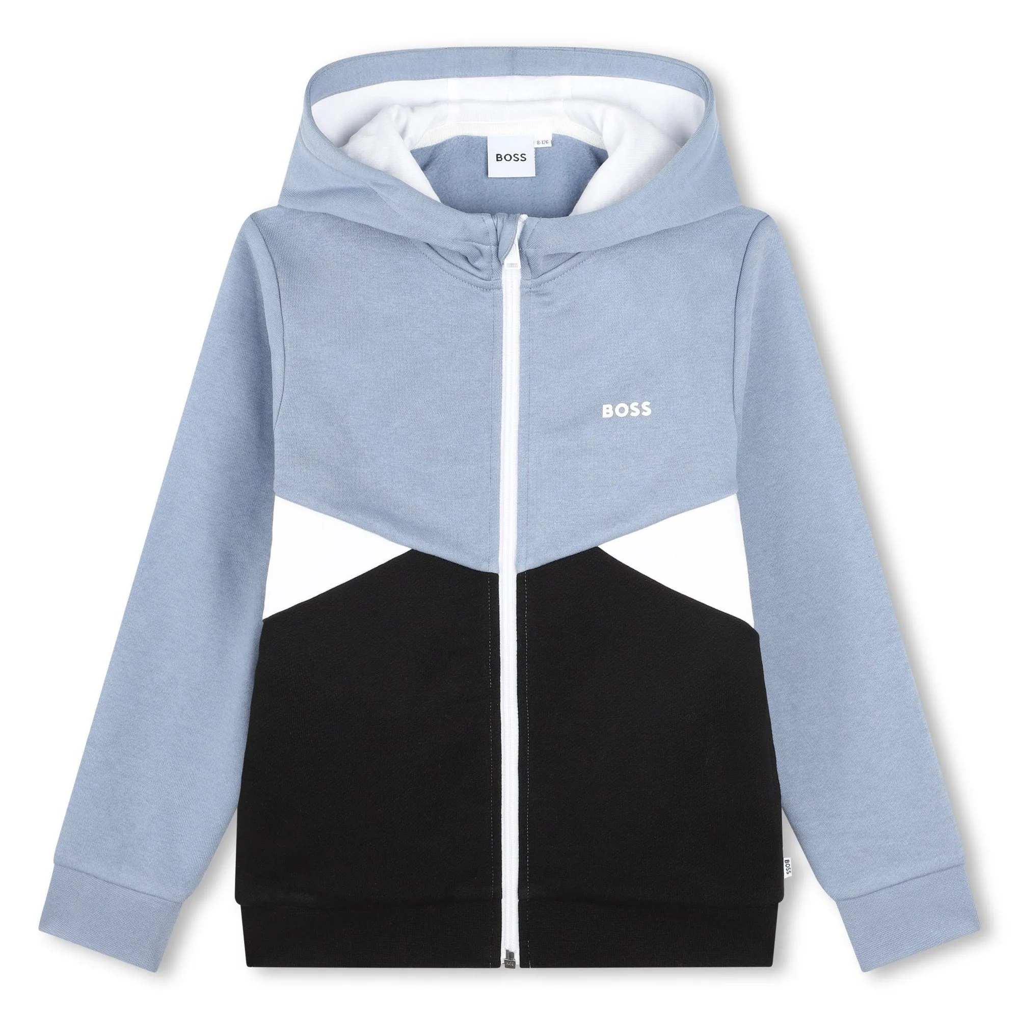 Pull à capuche bleu pour garçons avec fermeture éclair
