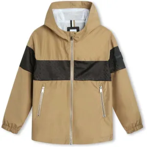 Veste coupe-vent marron et noire pour garçons