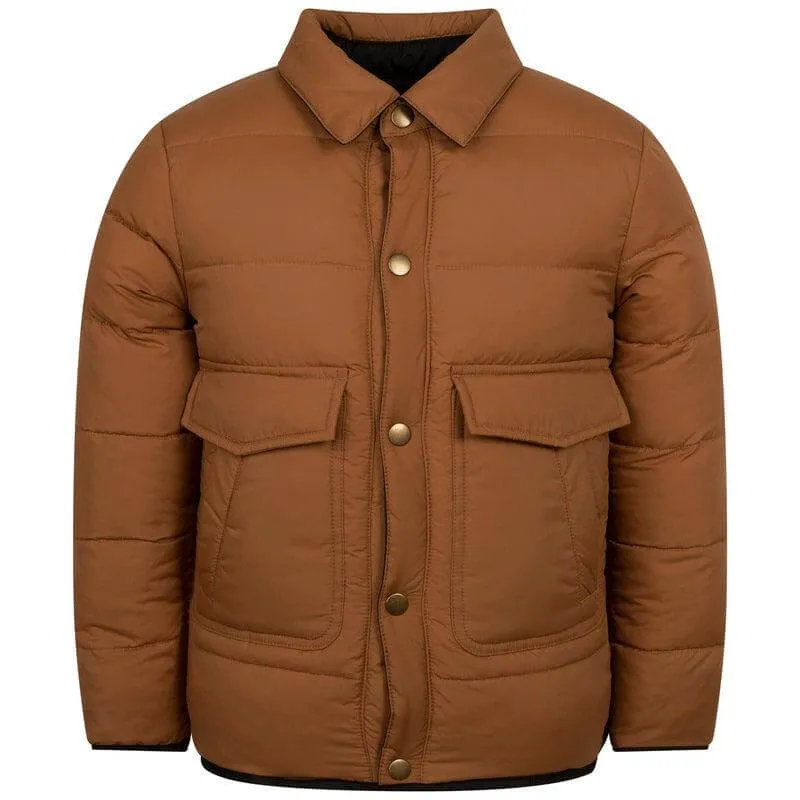 Veste en duvet réversible marron pour garçons