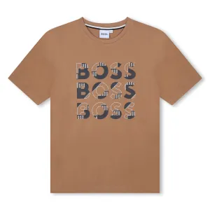 T-shirt à manches courtes marron pour garçons
