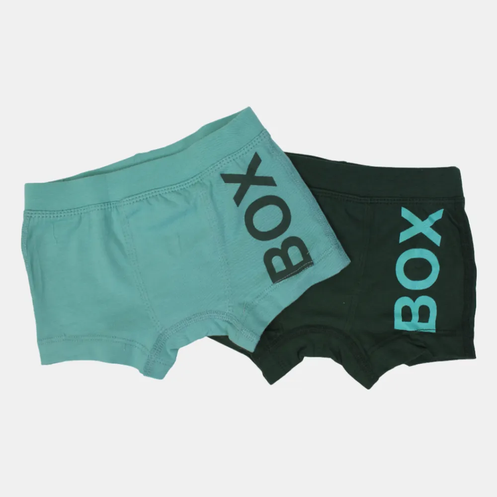 Boxers en Coton pour Garçons – Olive & Pistache (Lot de 2)