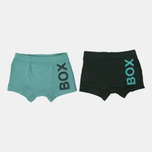 Boxers en Coton pour Garçons – Olive & Pistache (Lot de 2)