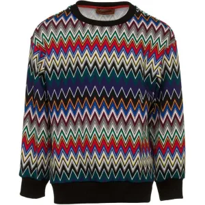 Sweat-shirt en coton multicolore zigzag pour garçons