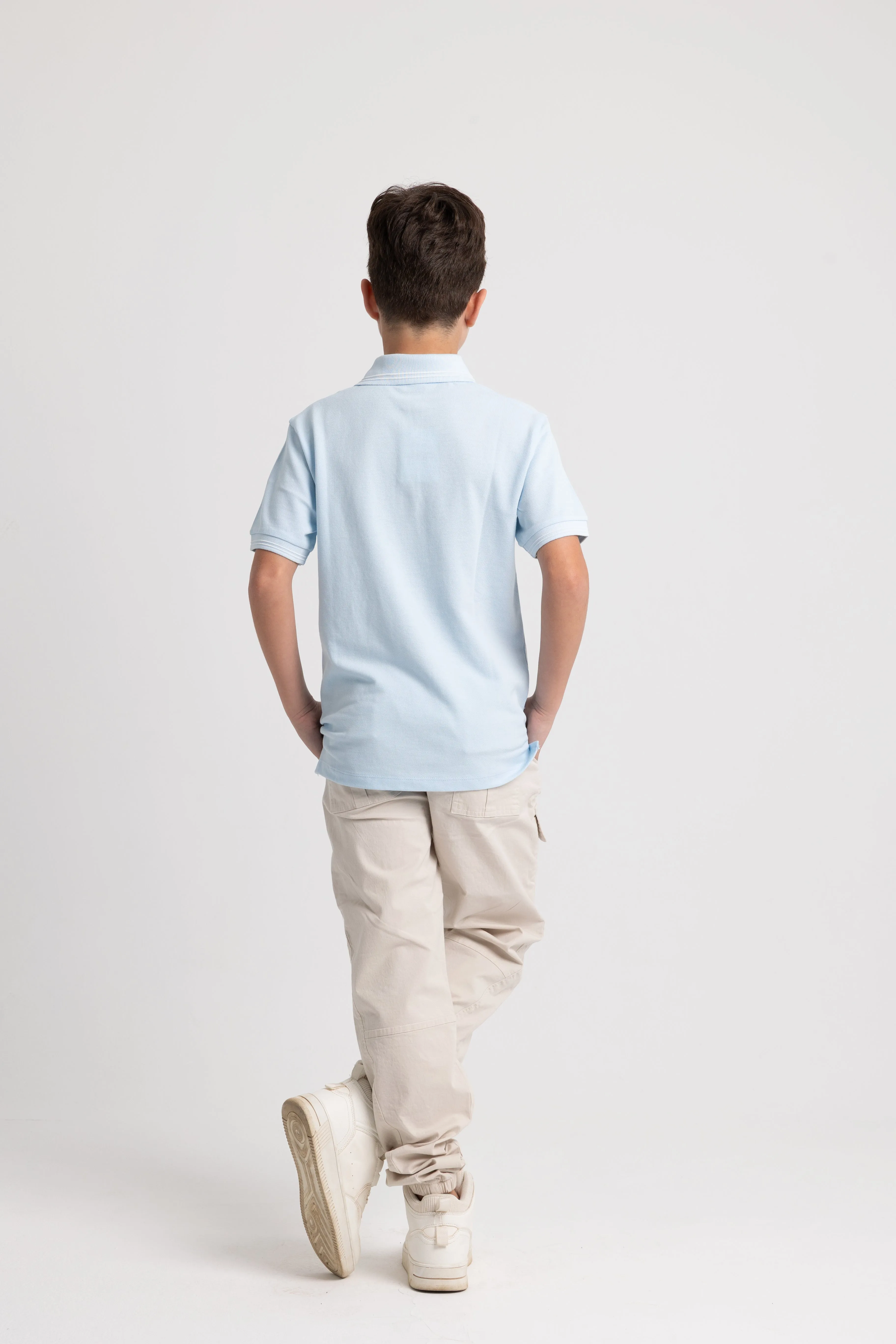 Polo en coton uni pour garçons