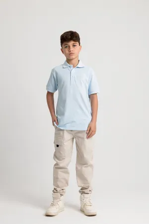 Polo en coton uni pour garçons