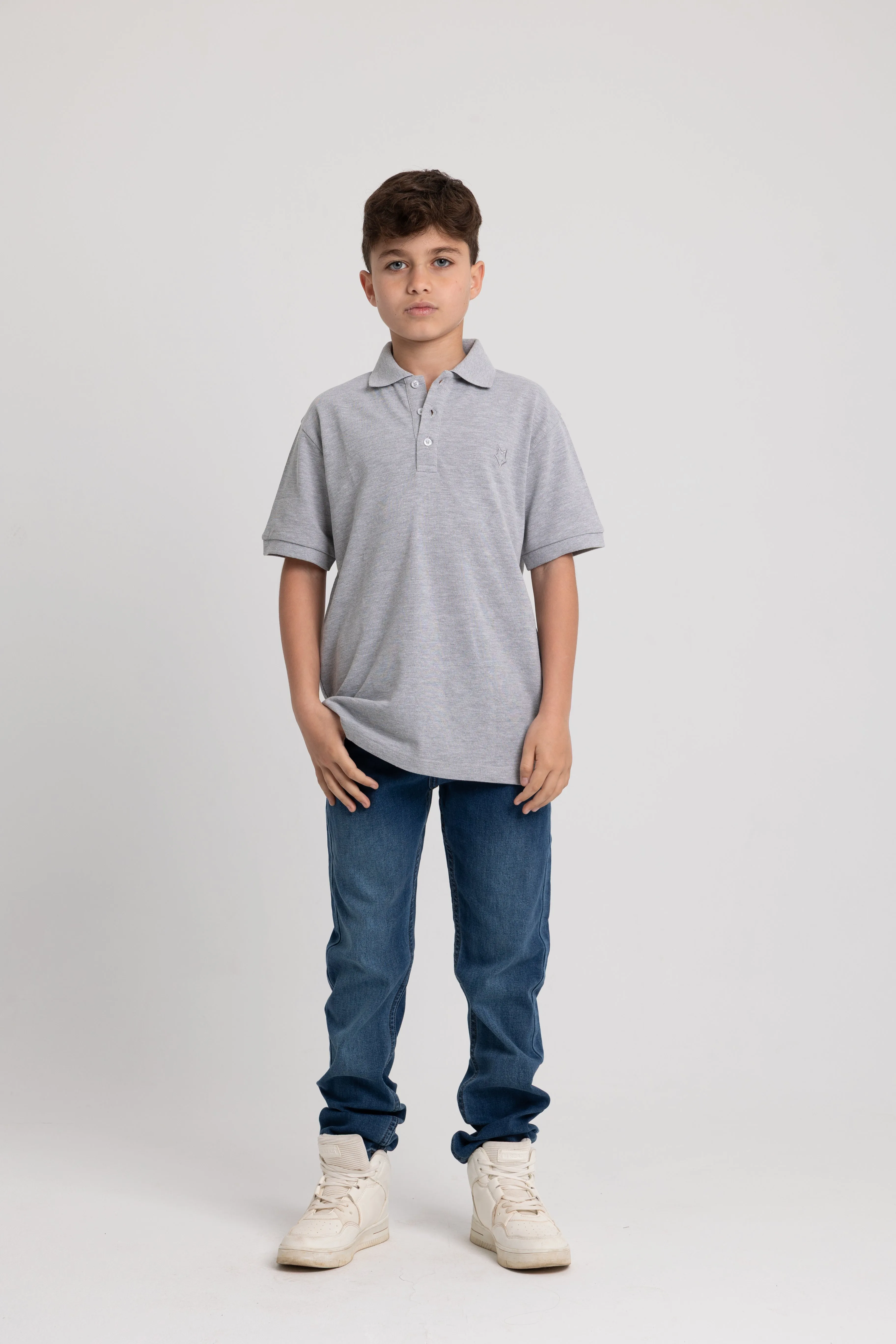 Polo en coton uni pour garçons