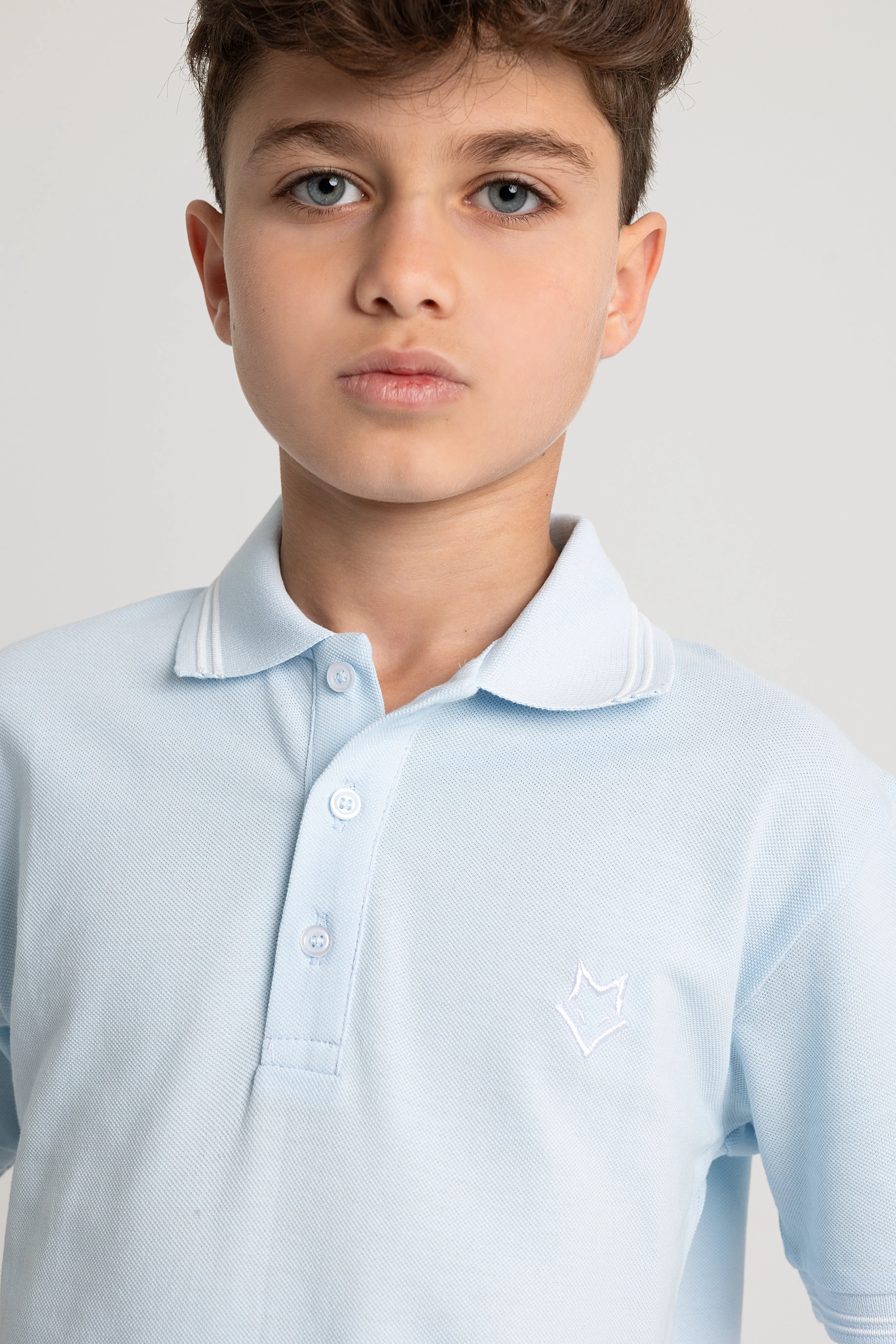 Polo en coton uni pour garçons