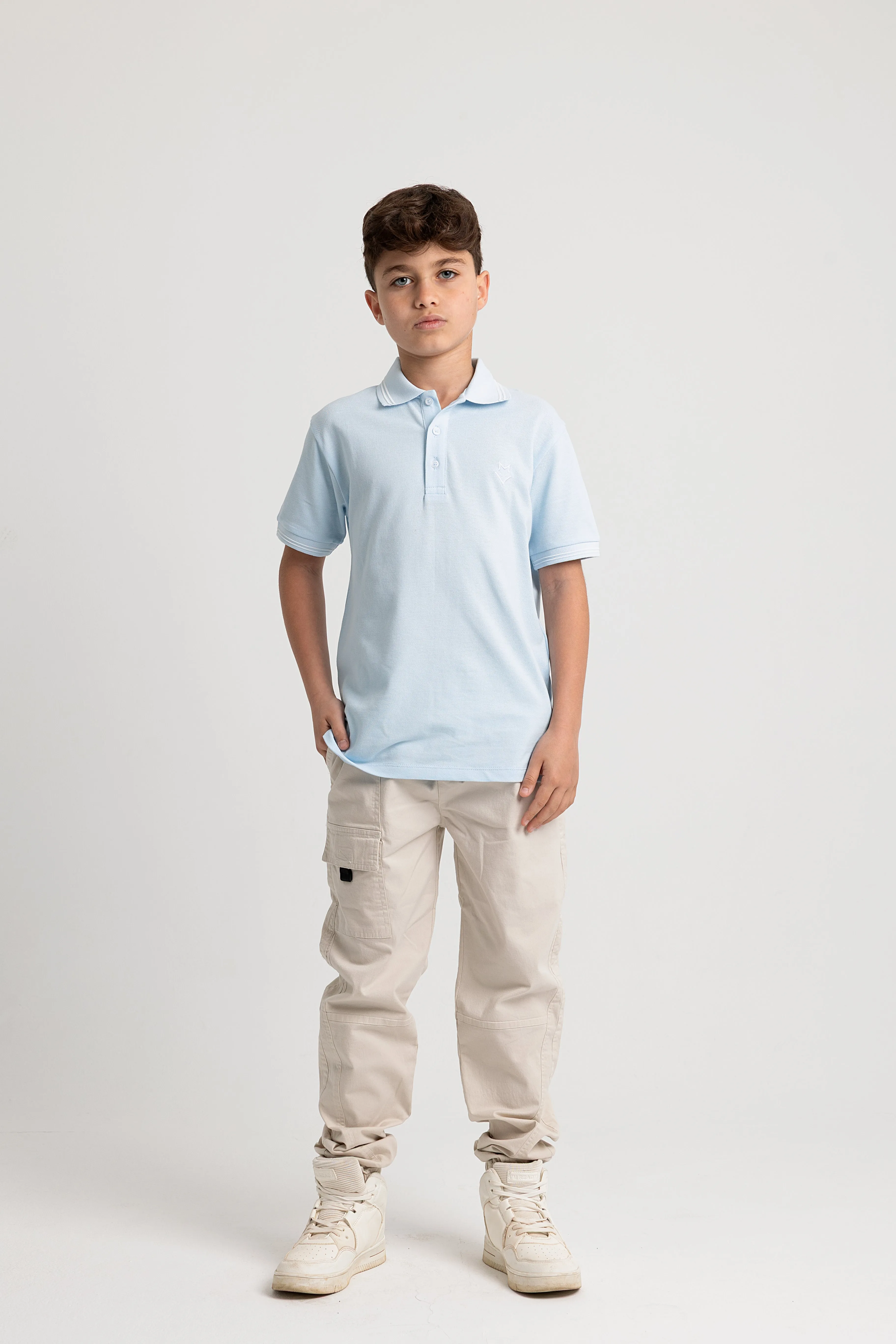 Polo en coton uni pour garçons