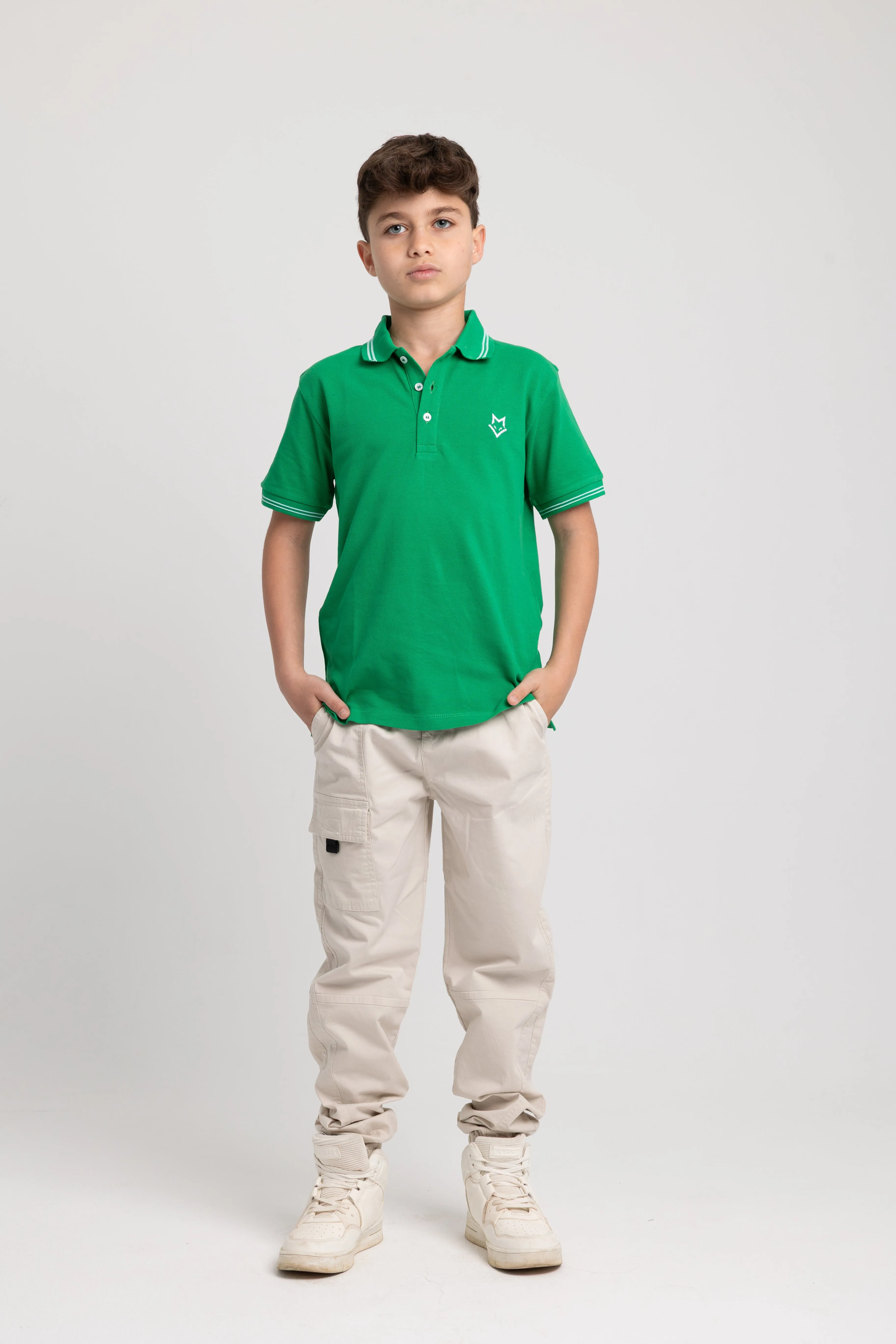 Polo en coton uni pour garçons