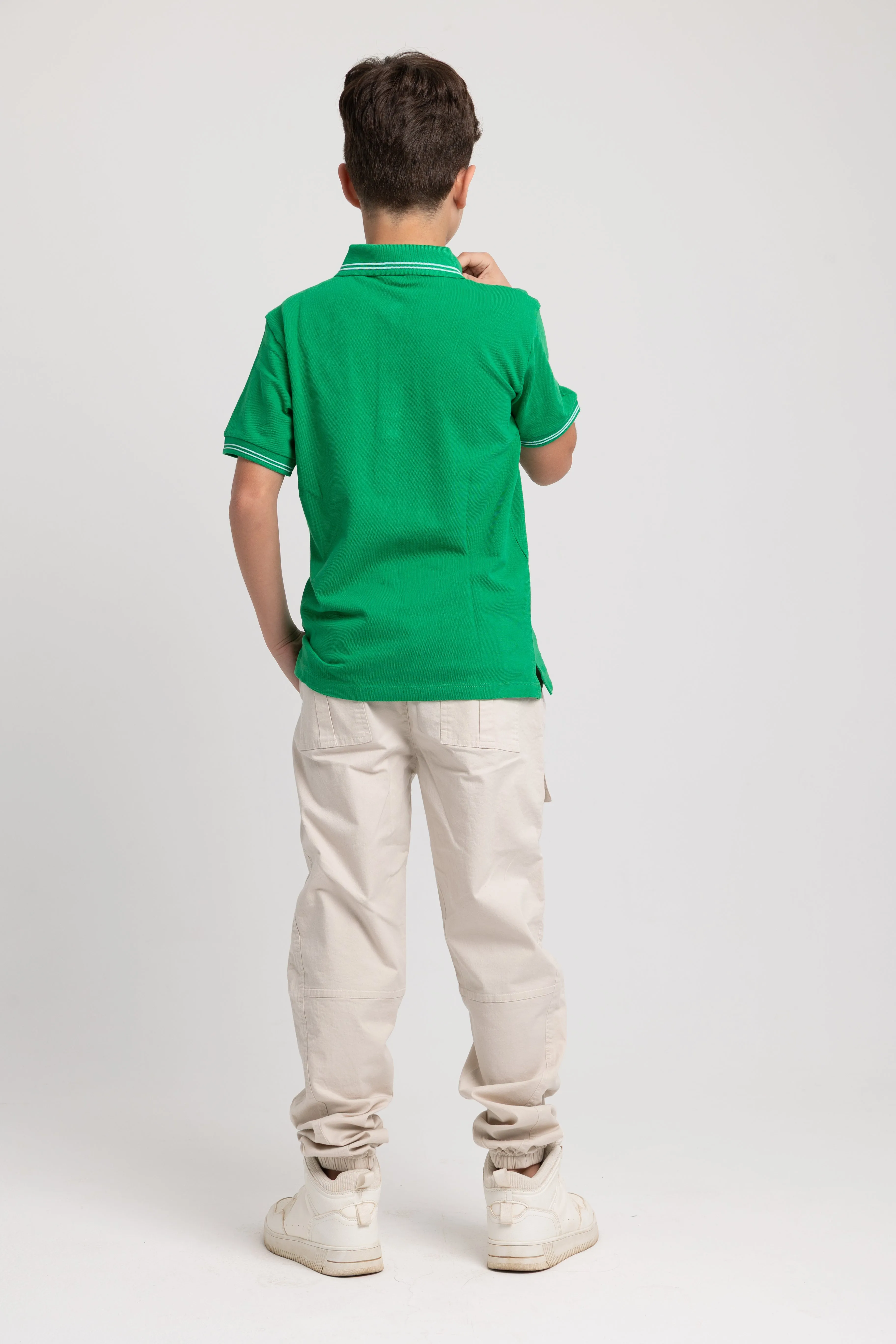Polo en coton uni pour garçons