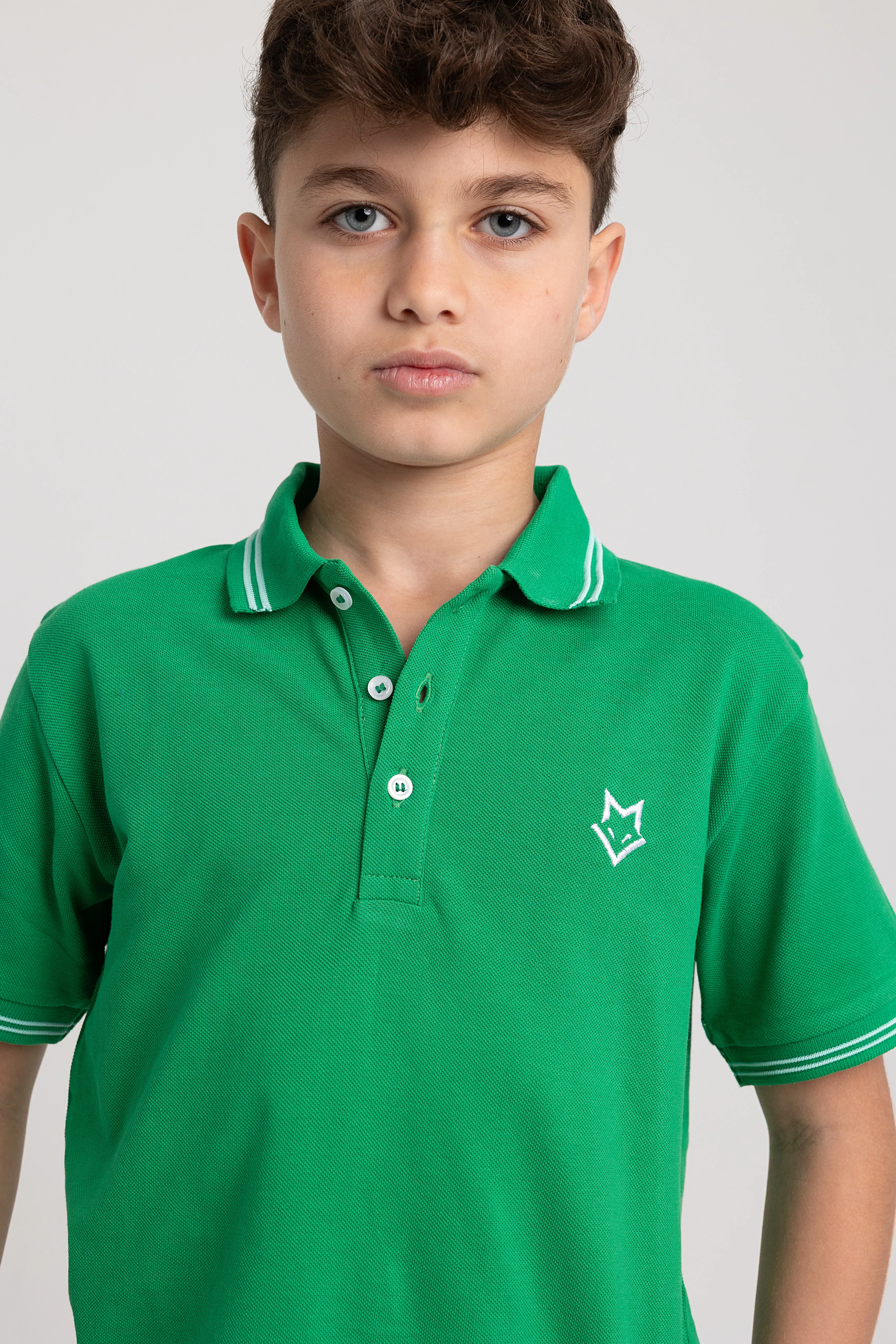 Polo en coton uni pour garçons