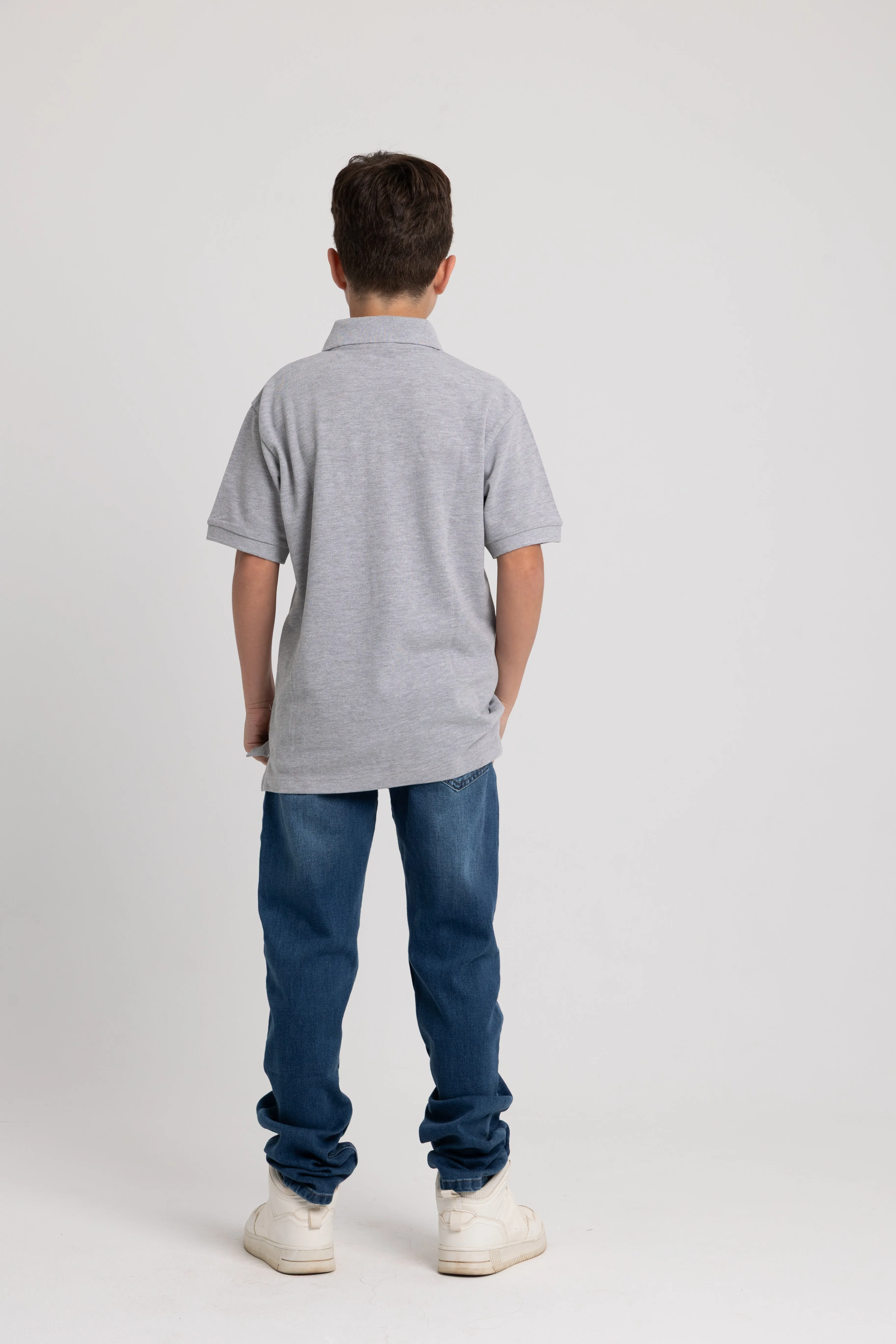 Polo en coton uni pour garçons