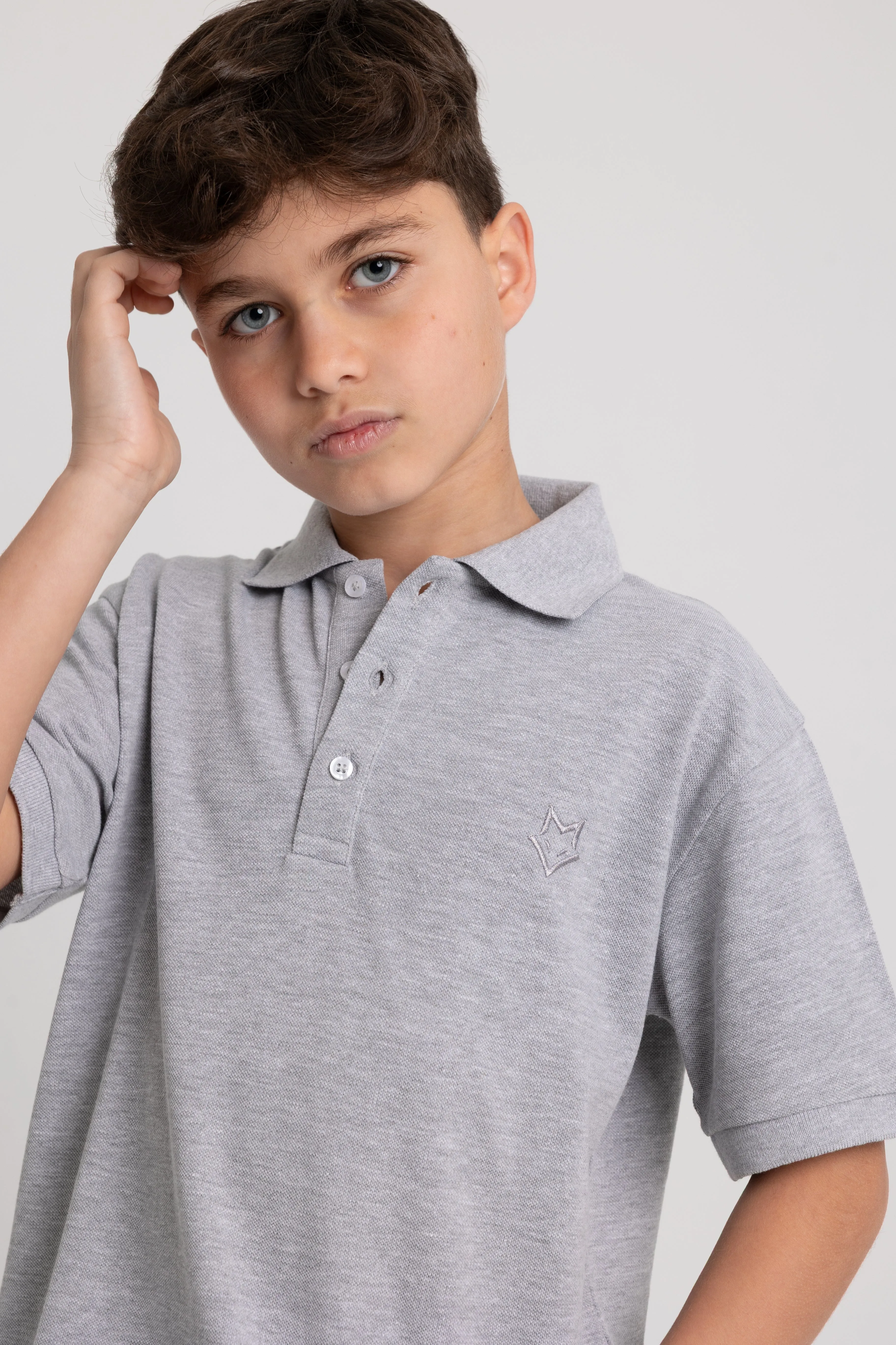 Polo en coton uni pour garçons