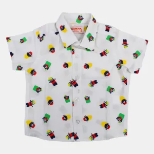 Chemise en coton à manches courtes pour garçon avec un design amusant