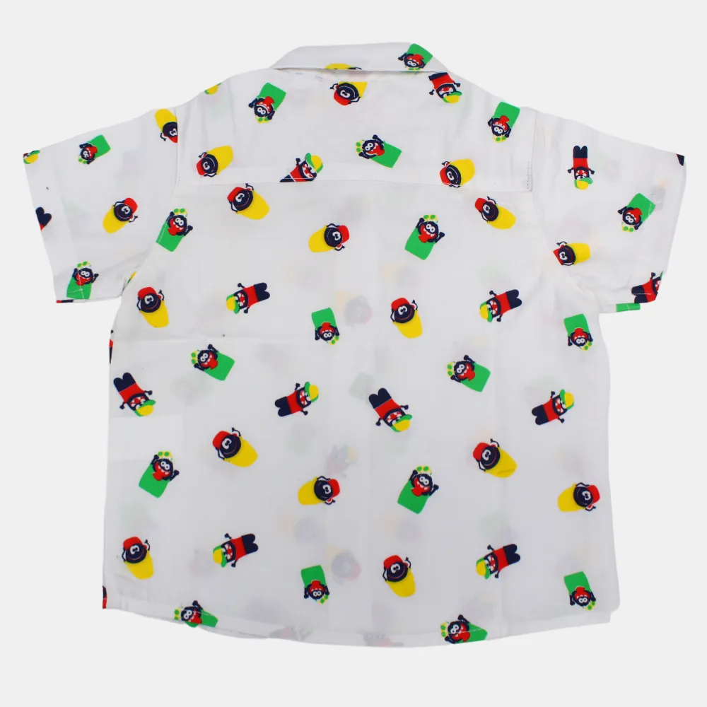 Chemise en coton à manches courtes pour garçon avec un design amusant