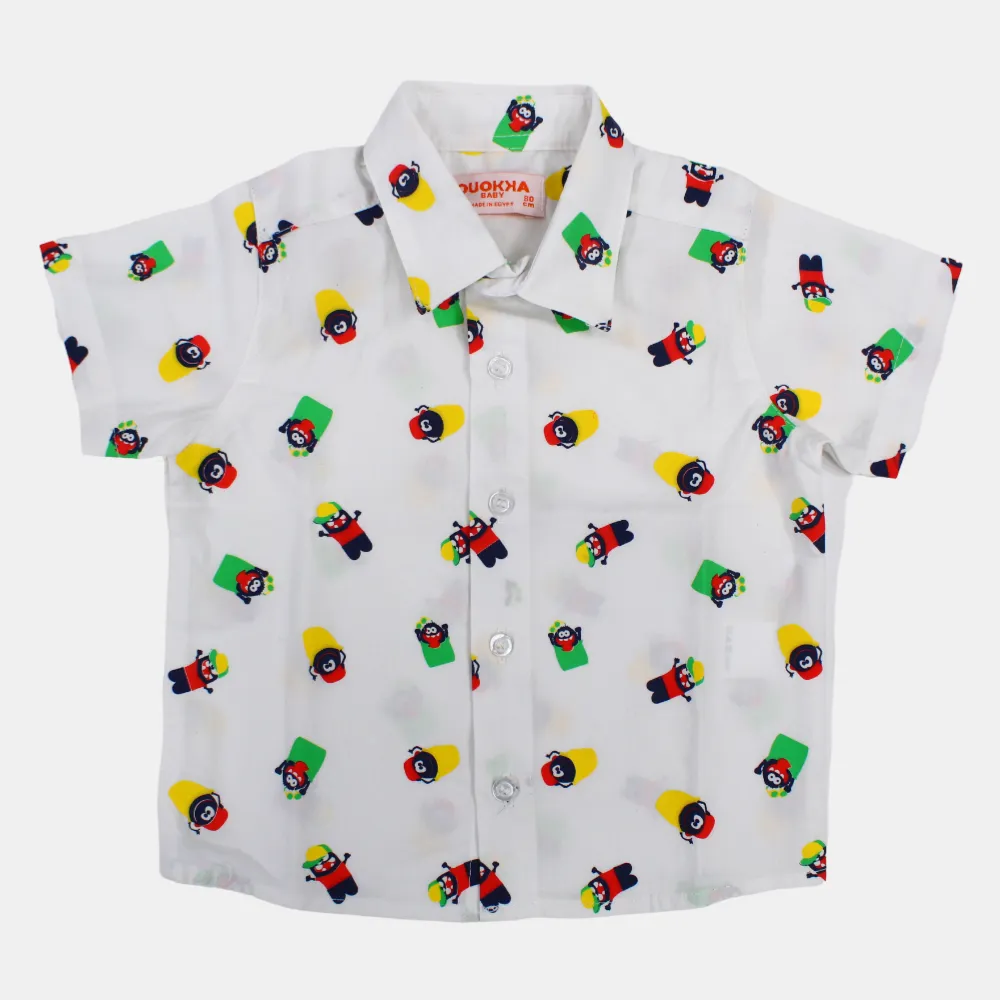 Chemise en coton à manches courtes pour garçon avec un design amusant