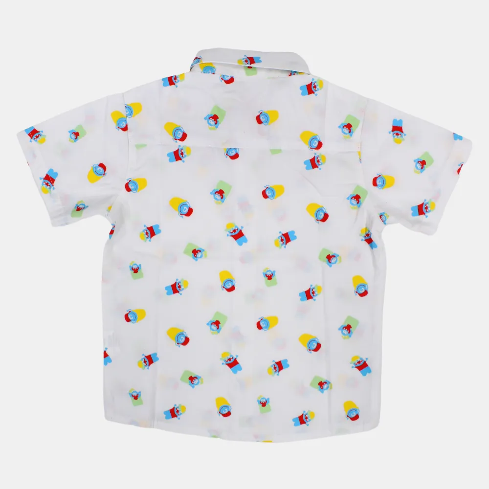 Chemise en coton à manches courtes pour garçon avec un design amusant