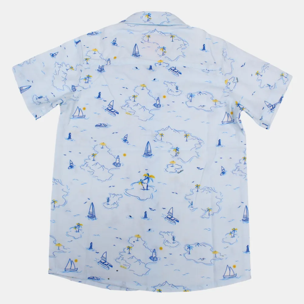 Chemise en coton à manches courtes pour garçon avec un motif nautique