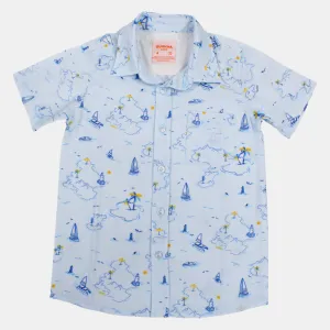 Chemise en coton à manches courtes pour garçon avec un motif nautique