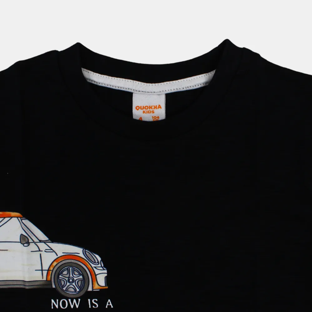 T-shirt en coton à manches courtes pour garçons avec motif de voitures