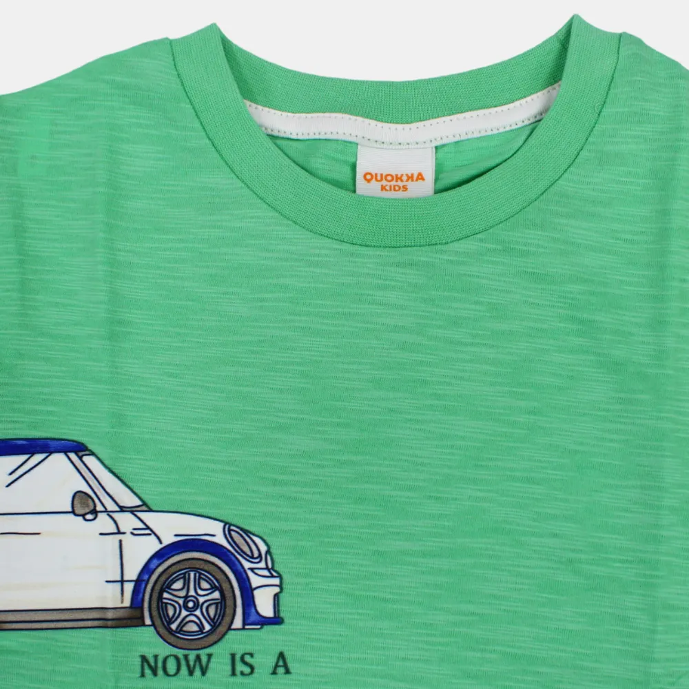 T-shirt en coton à manches courtes pour garçons avec motif de voitures
