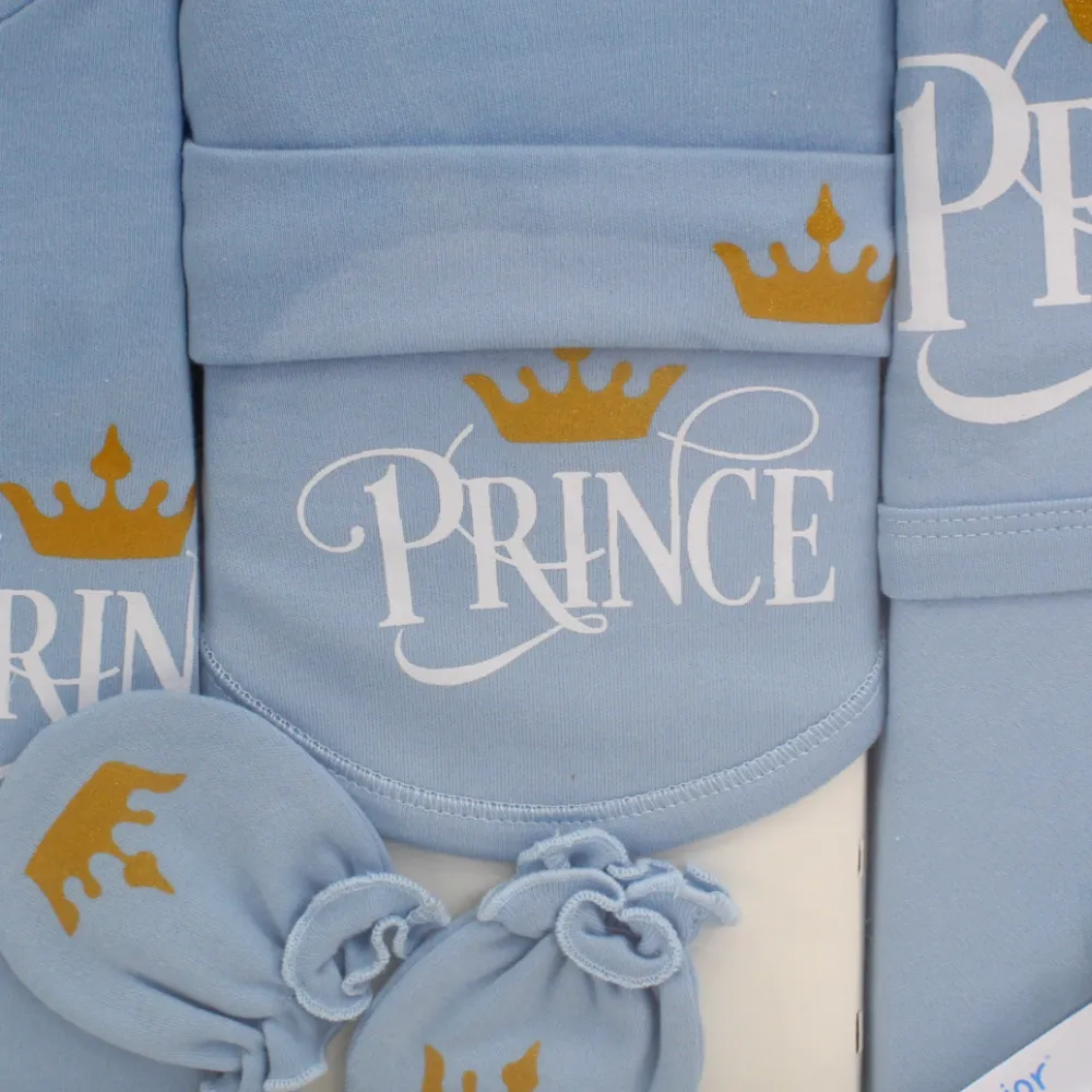 Boîte Cadeau Vêtements pour Garçons – Ensemble Prince Héritier 5 Pièces en Bleu Clair