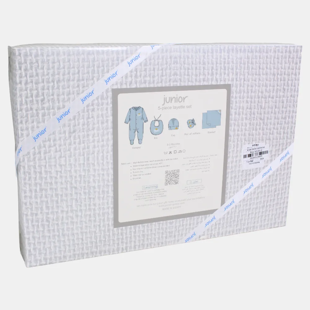 Boîte Cadeau Vêtements pour Garçons – Ensemble Prince Héritier 5 Pièces en Bleu Clair